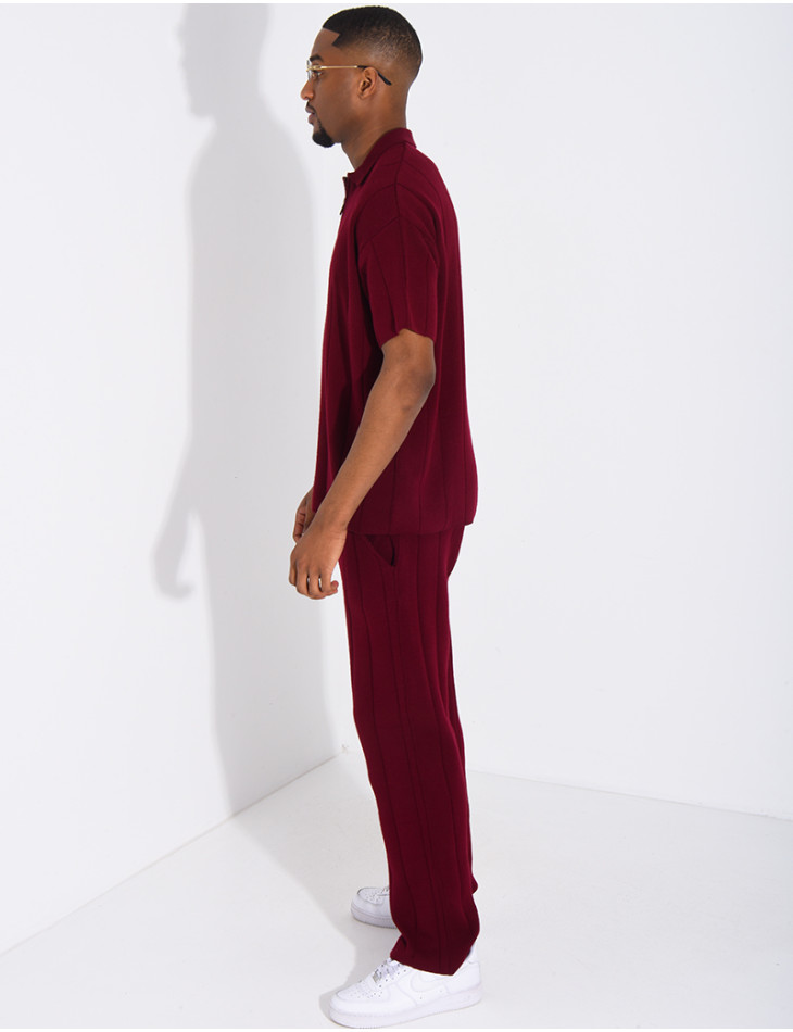 Ensemble pantalon et polo zippé