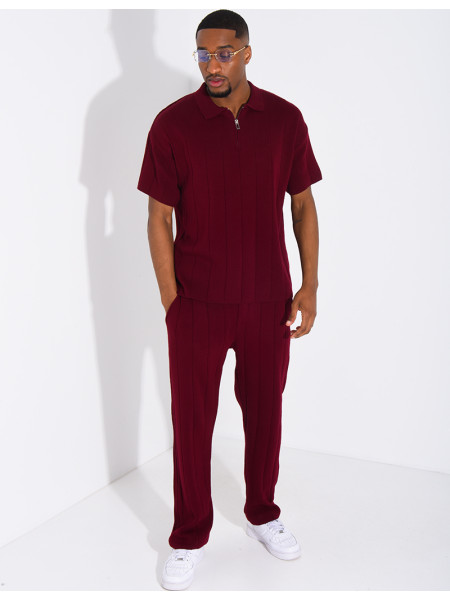 Ensemble pantalon et polo zippé