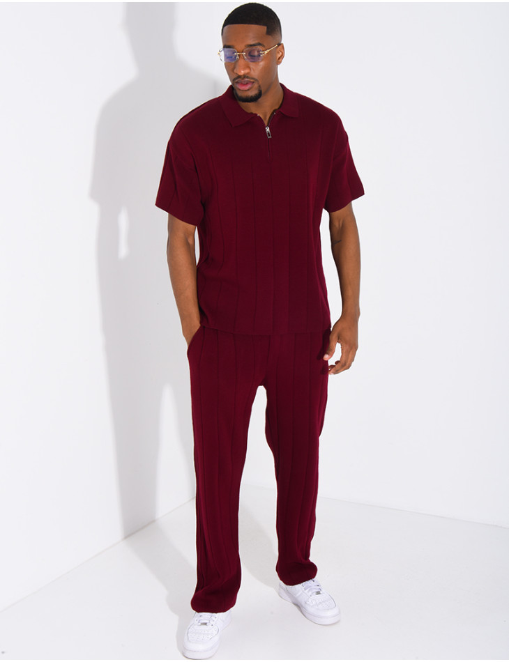 Ensemble pantalon et polo zippé