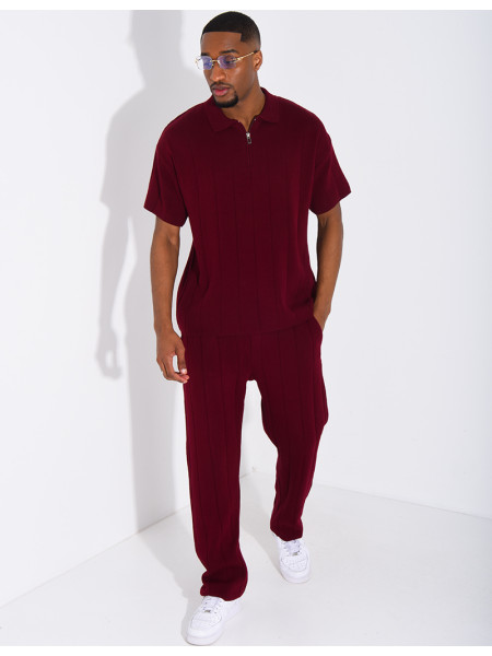 Ensemble pantalon et polo zippé