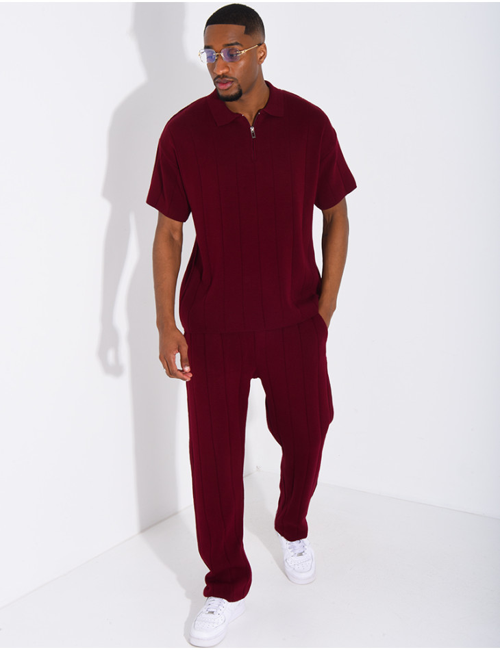 Ensemble pantalon et polo zippé