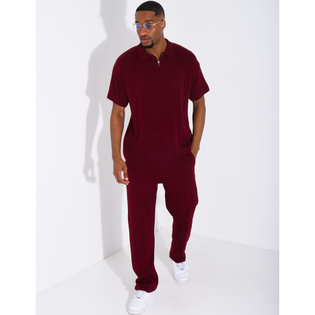 Ensemble pantalon et polo zippé