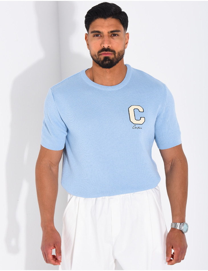 T-shirt nid d'abeille lettre C