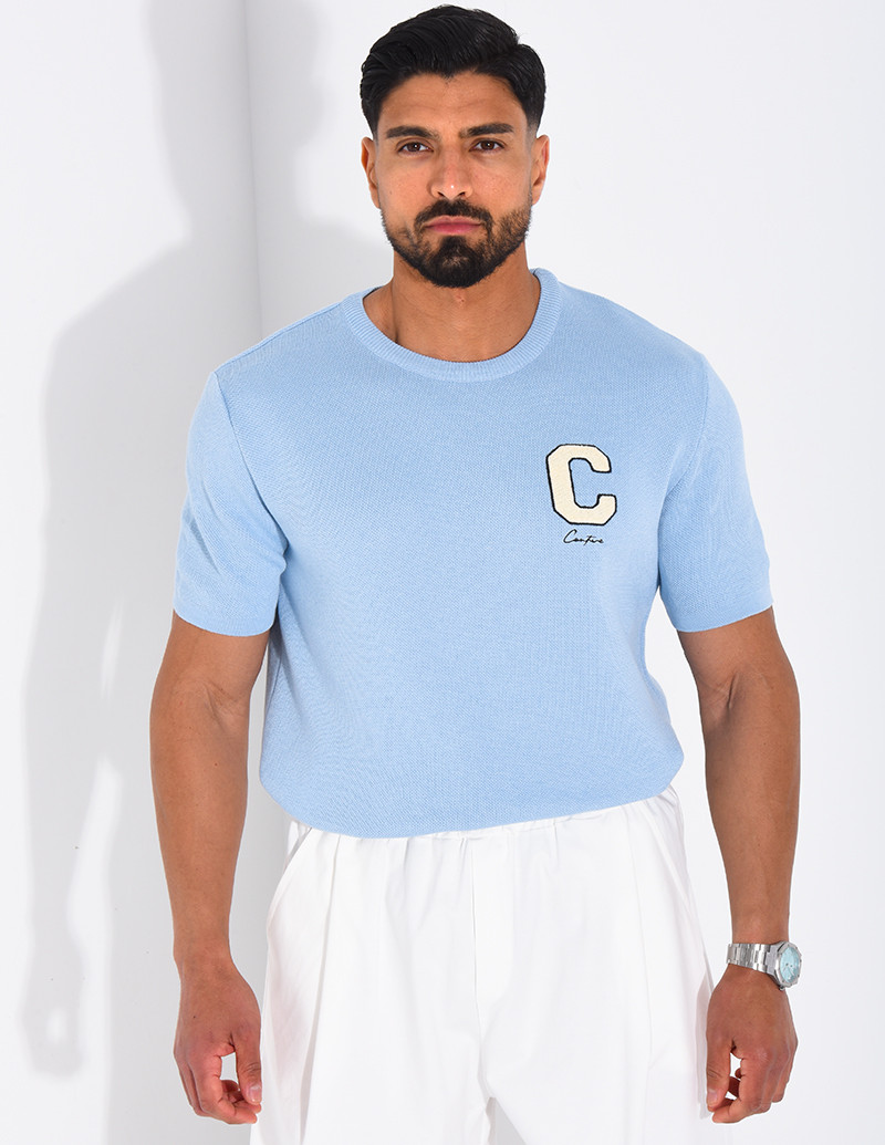 T-shirt nid d'abeille lettre C