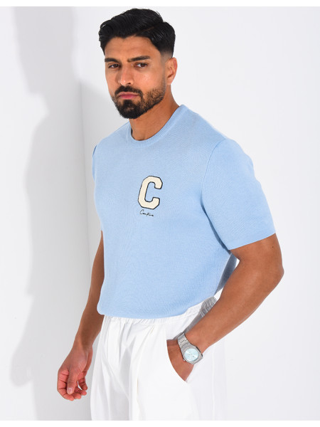 T-shirt nid d'abeille lettre C