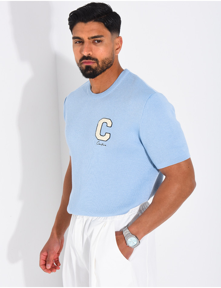 T-shirt nid d'abeille lettre C