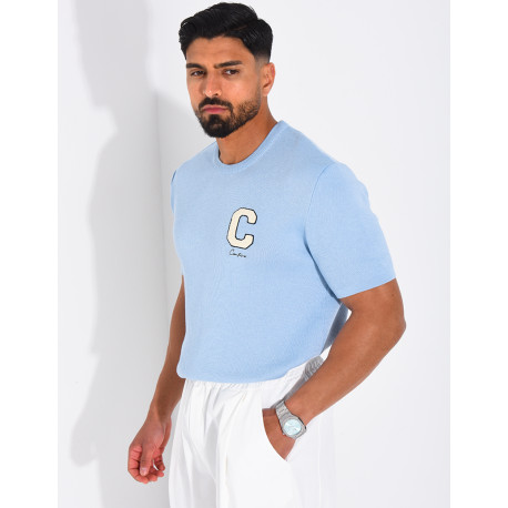 T-shirt nid d'abeille lettre C