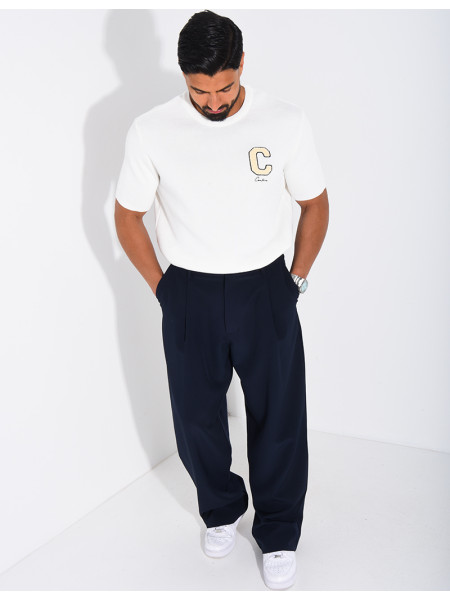 T-shirt nid d'abeille lettre C