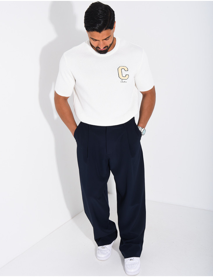 T-shirt nid d'abeille lettre C