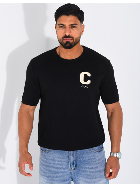 T-shirt nid d'abeille lettre C