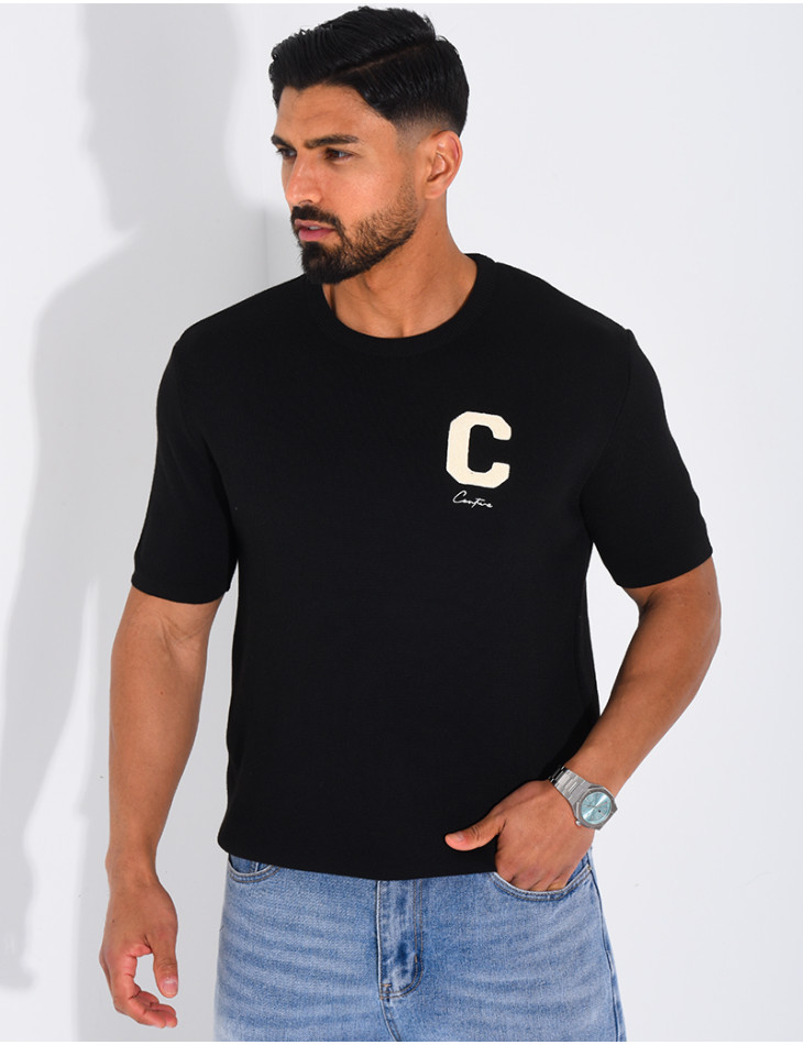 T-shirt nid d'abeille lettre C