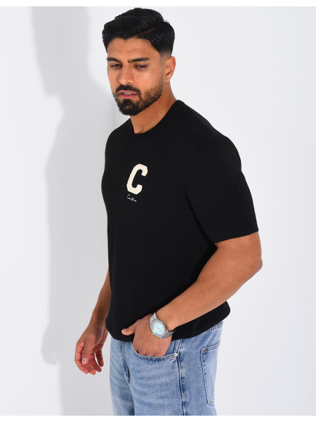 T-shirt nid d'abeille lettre C