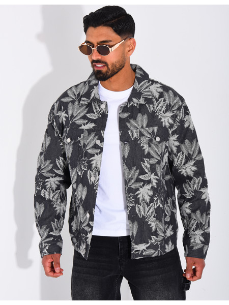 Veste en jeans à motifs