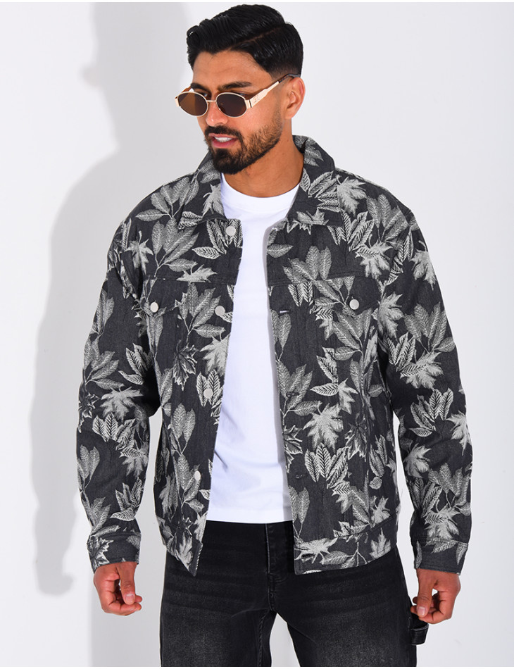 Veste en jeans à motifs
