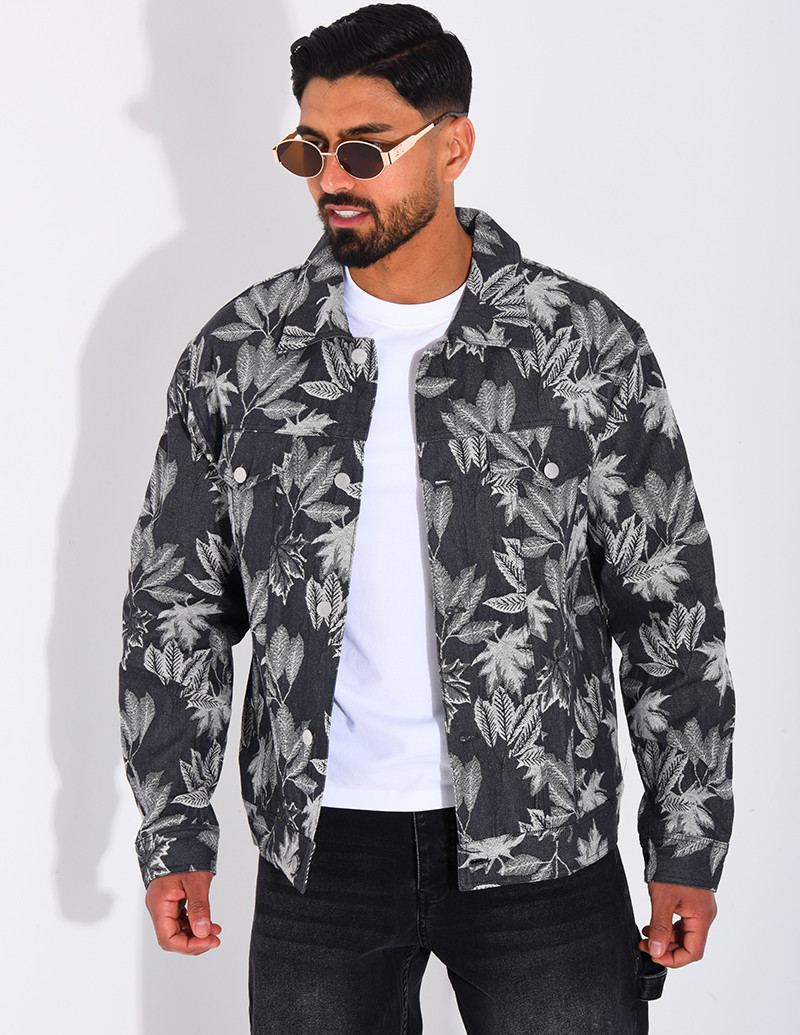 Veste en jeans à motifs