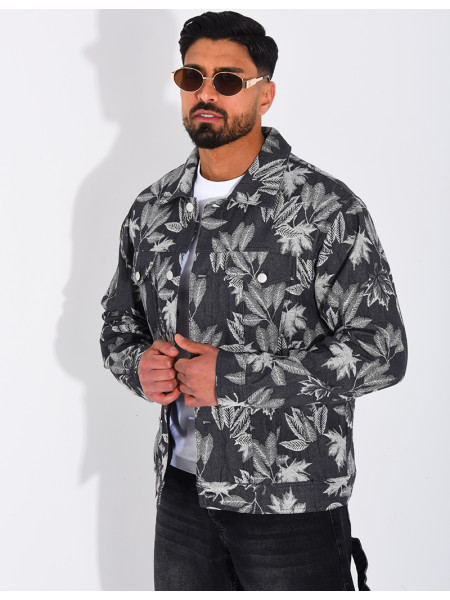 Veste en jeans à motifs