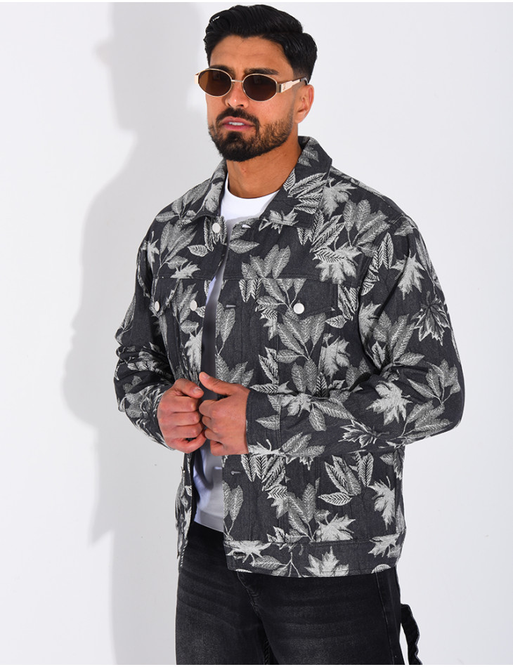 Veste en jeans à motifs