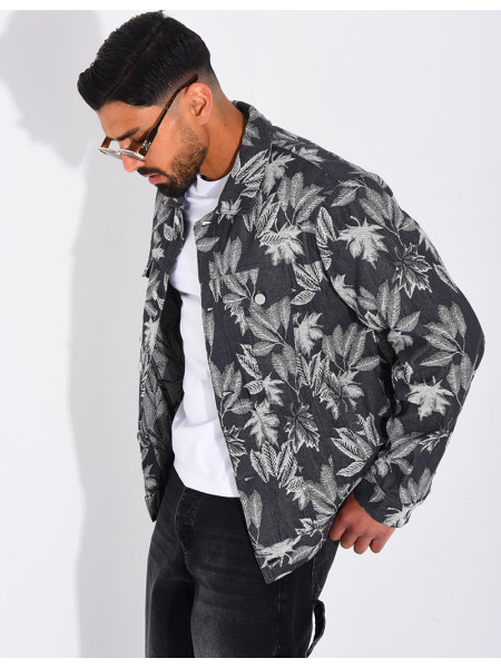 Veste en jeans à motifs