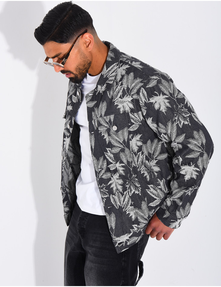 Veste en jeans à motifs