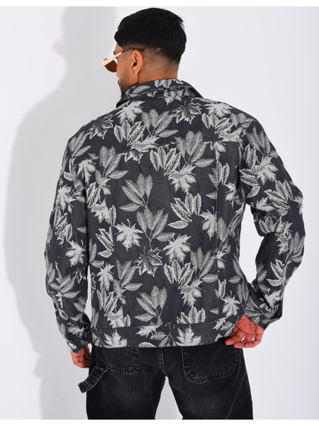 Veste en jeans à motifs