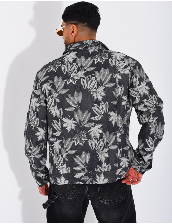 Veste en jeans à motifs