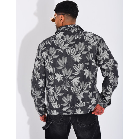Veste en jeans à motifs