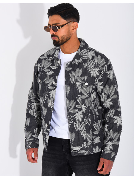 Veste en jeans à motifs
