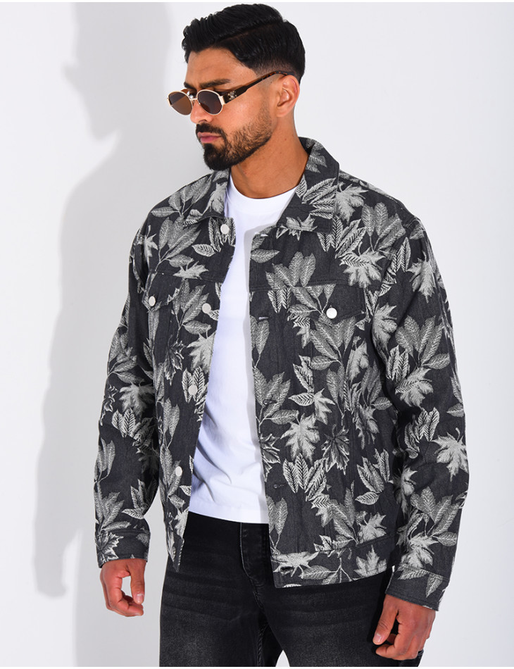 Veste en jeans à motifs