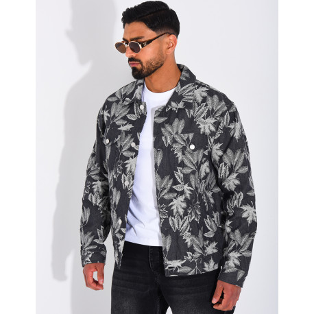 Veste en jeans à motifs