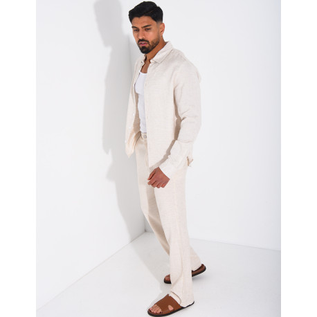Set aus Hose und Hemd aus Leinen