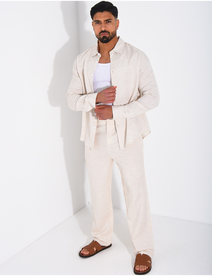 Set aus Hose und Hemd aus Leinen