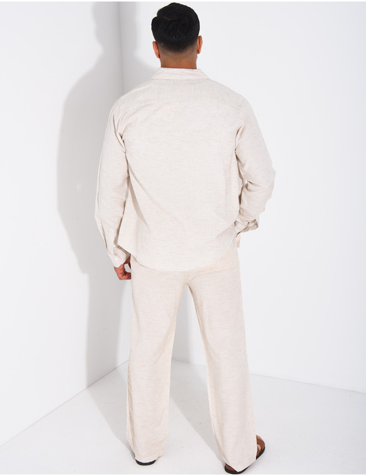 Set aus Hose und Hemd aus Leinen