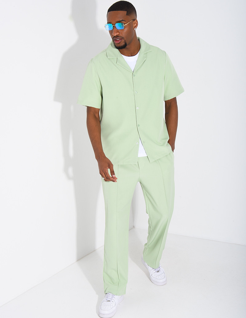 Trousers and short-sleeved...