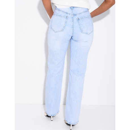Jeans mit geradem Schnitt und hoher Taille aus Stretchstoff