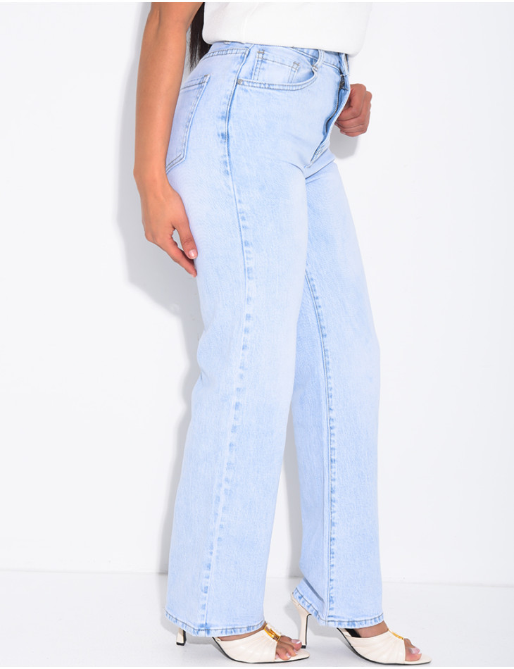 Jeans mit geradem Schnitt und hoher Taille aus Stretchstoff