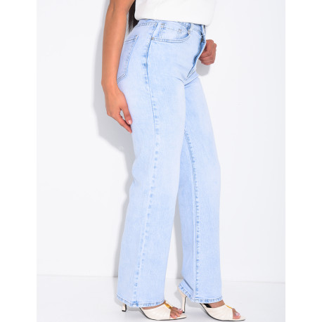 Jeans mit geradem Schnitt und hoher Taille aus Stretchstoff