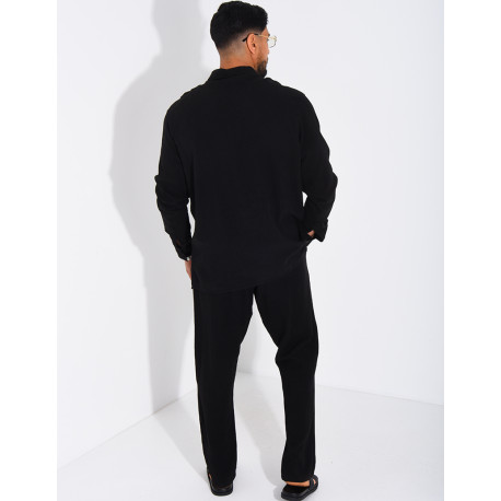 Set aus Leinenhose und Langarmhemd