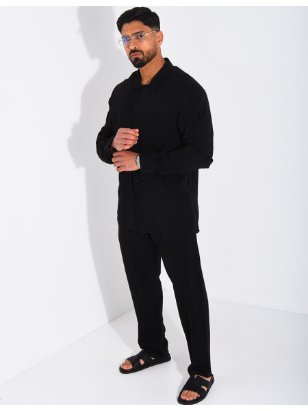 Set aus Leinenhose und Langarmhemd