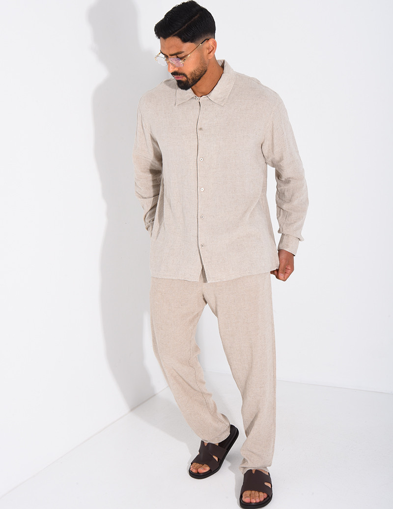Ensemble en lin pantalon et...