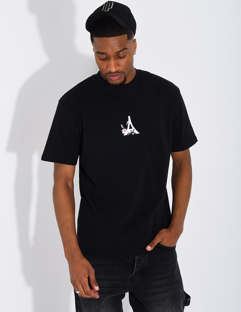 T-shirt tour eiffel et fleur