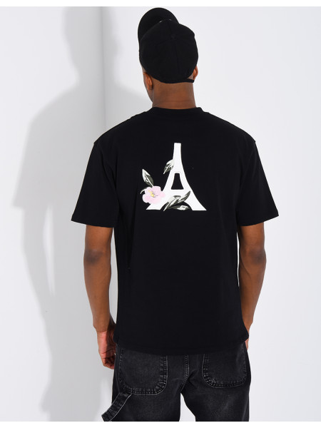 T-shirt tour eiffel et fleur