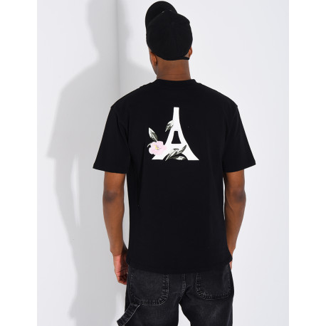 T-shirt tour eiffel et fleur