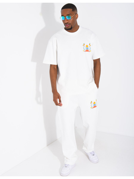 Set aus Hose und T-Shirt mit Tennisplatz