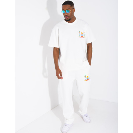 Set aus Hose und T-Shirt mit Tennisplatz