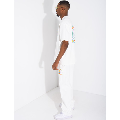 Set aus Hose und T-Shirt mit Tennisplatz