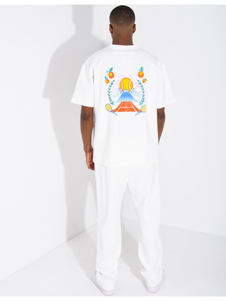 Set aus Hose und T-Shirt mit Tennisplatz