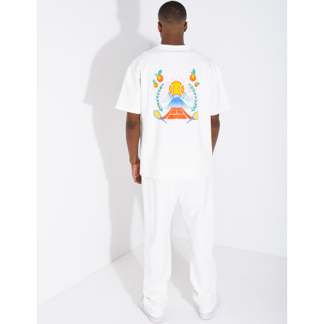 Set aus Hose und T-Shirt mit Tennisplatz