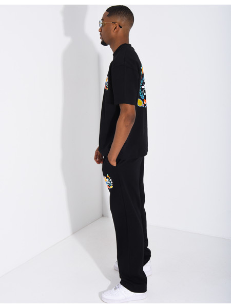 Set aus Hose und T-Shirt mit Tennisplatz