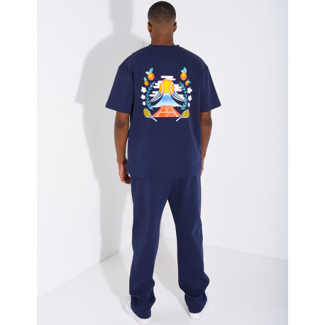 Set aus Hose und T-Shirt mit Tennisplatz