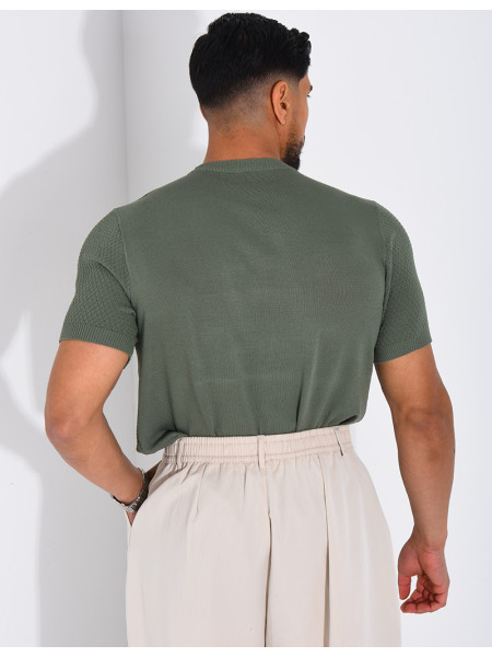 T-shirt texturé à boutons